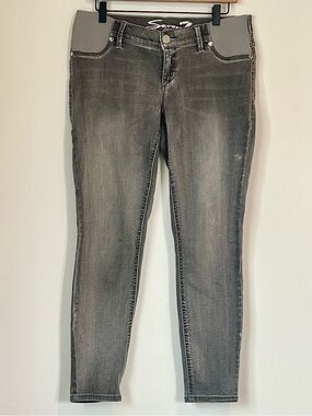 Seven7 Women's Gray Stretch Maternity Skinny Jeans - Size: 10